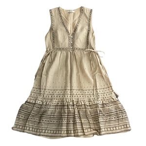 Madewell | Bohemian Dream Patterned Side Tie Midi Length Cotton Dress Size 4-6